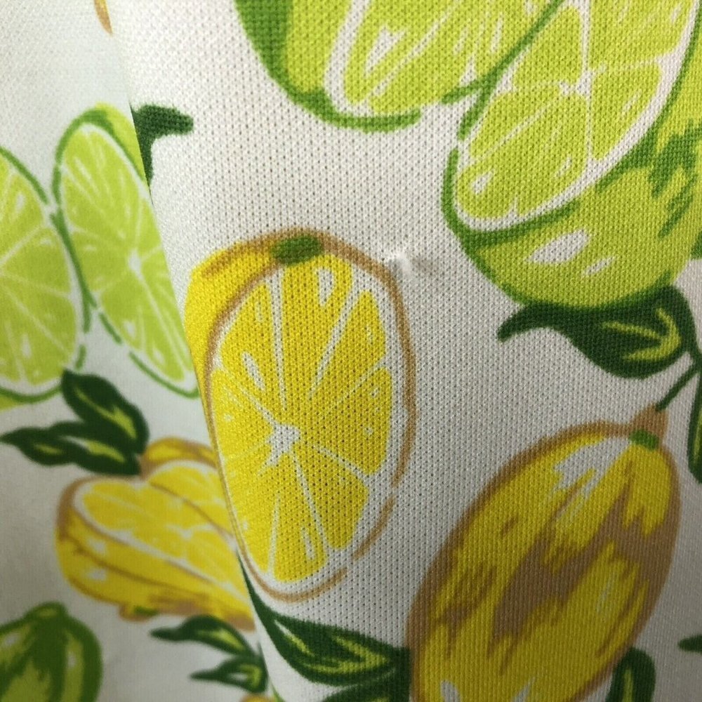 Vtg Handmade Womens Sleeveless Maxi Dress Size M Yellow Lemons Limes 1960s 1970s - Picture 11 of 13